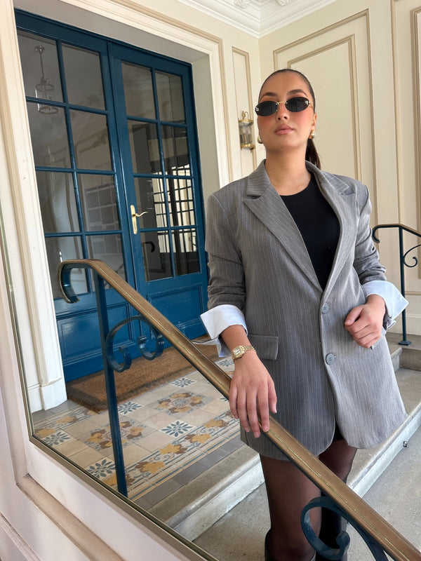 Blazer à rayure [ GRIS ]