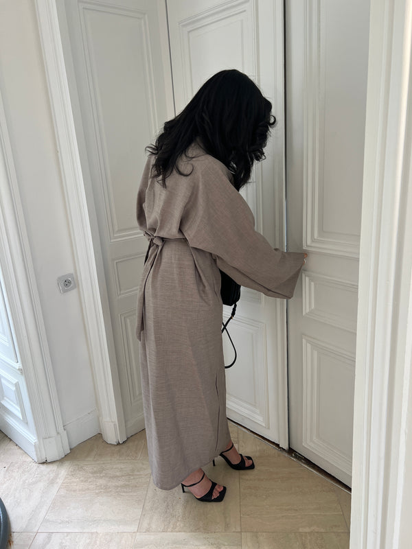 Robe lyn croisé [ TAUPE ]